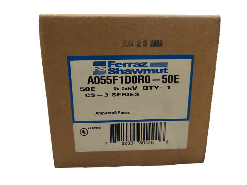Ferraz/Shawmut MERSEN A055F1D0R0-50E 50E Amperes 5.5 kV Max CS-3 Series NEW Q$