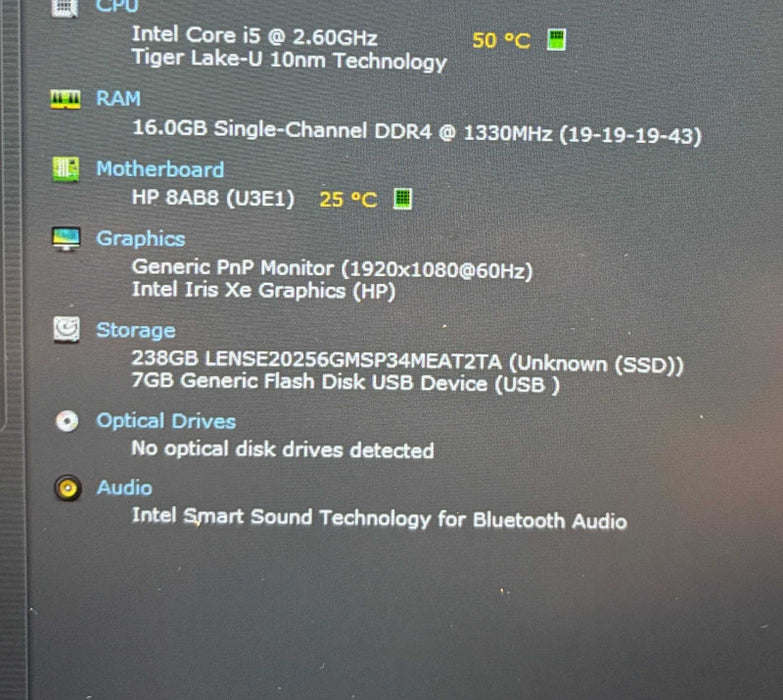 HP EliteBook 840 G8 Core i5-1145G7@2.6GHz 16GB RAM 256GB SSD READ!  Lap200
