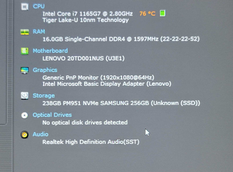 Lenovo E15 Gen 2 Intel Core i7-1165G7 16GB RAM & 256GB NVMe Storage _ Lap200