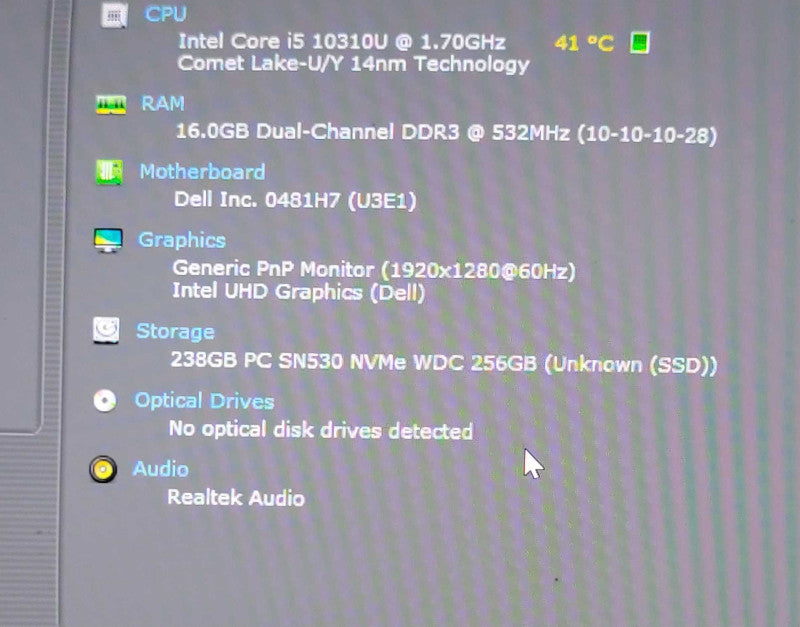 Dell Latitude 7210 2-in-1, i5-10310U 1.70GHz, 16GB DDR3, 256GB NVMe, No PWR _ Lap200