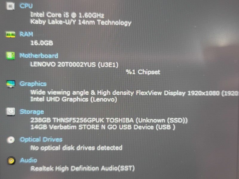 Lenovo ThinkPad T14s i5 10210U 16GB RAM 256GB SSD  β Lap200