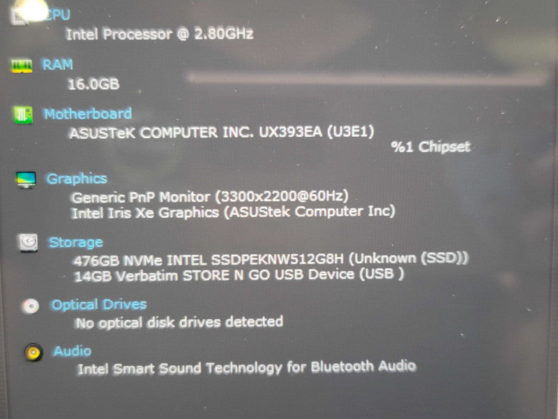 ASUS Zenbook S UX93 i7-1165G7 16GB RAM 512GB SSD READ β Lap200