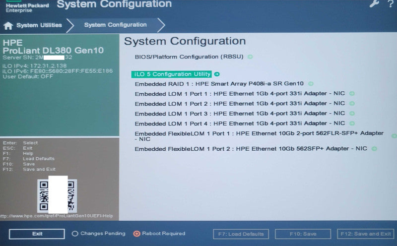HP ProLiant DL380 G10 2U, 1x Xeon Gold 6130 96GB DDR4 P408i-a SR Gen10 SEE _