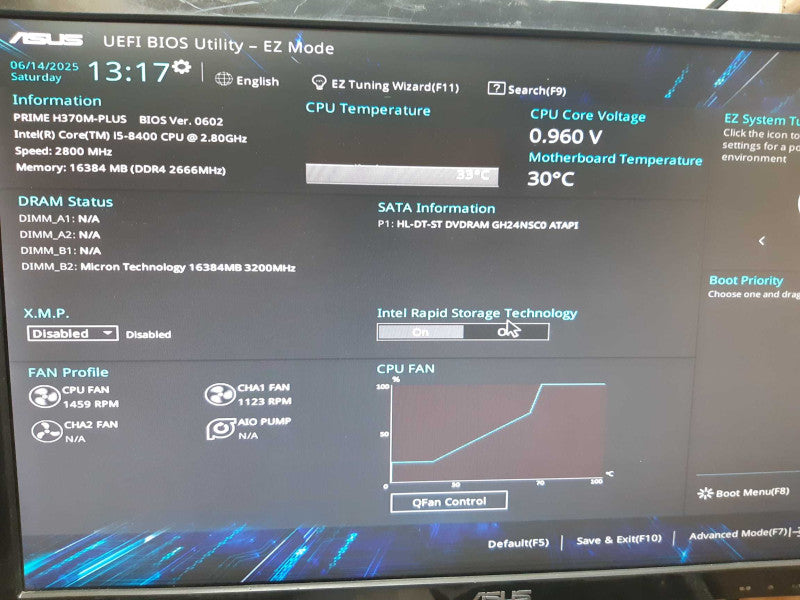 Antec Custom PC Prime H370M-Plus i5-8400 2.80 GHz 16GB DDR4 NO HDD