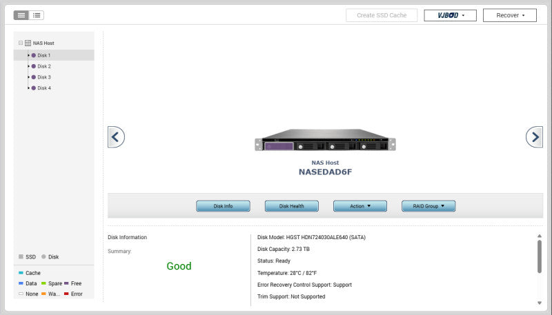 QNAP TS-453U-RP 4-Bays NAS, 8GB RAM, 12TB (4x3TB)HDDs