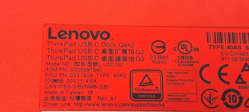 Lenovo ThinkPad Hybrid USB-C Docking station 40AF |  W/ Power Adapter