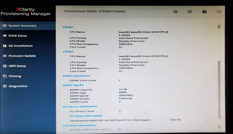 Lenovo ThinkSystem SR590 2x Xeon Silver 4116 64GB DDR4 930-16i - No HDD
