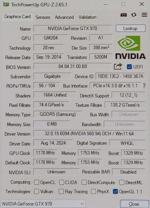 GIGABYTE GeForce GTX 970 Windforce Graphics Card | GV-N970G1 GAMING-4GD