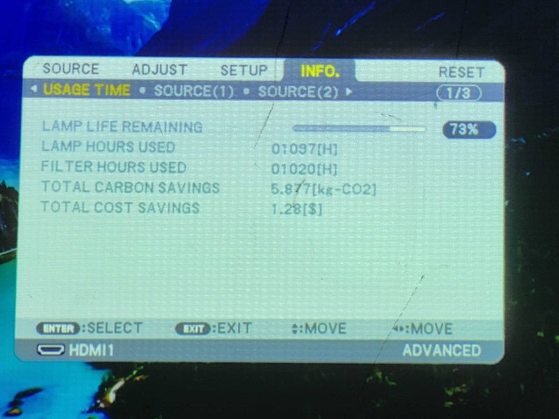 4000 Lumens NEC P401W 3LCD Projector 1080i HD WXGA HDMI  Lamp hour: 1097h $