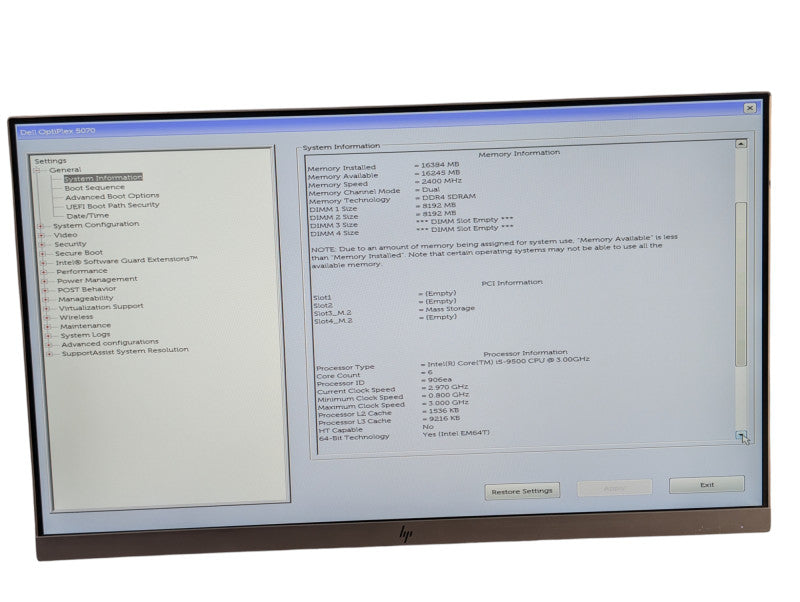 DELL OptiPlex 5070 Intel Core i5-9500 16GB RAM & 256GB NVMe SSD  -