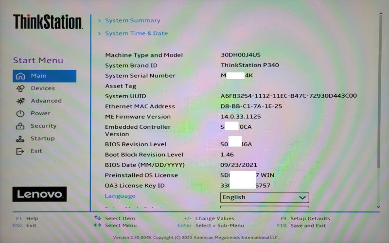 Lenovo ThinkStation P340 SFF, Core i7-10700 2.90GHz, 16GB RAM, 1TB M.2 SSD _