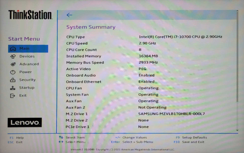 Lenovo ThinkStation P340 SFF, Core i7-10700 2.90GHz, 16GB RAM, 1TB M.2 SSD _