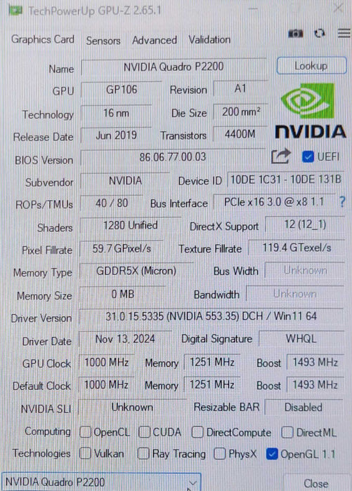 NVIDIA Quadro P2200 5GB GDDR5 Graphics Card 4x Display ports _
