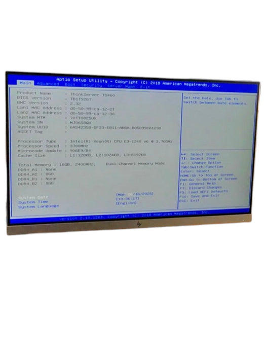 Lenovo ThinkServer TS460 Intel Xeon E3-1240 v6 16GB RAM  -