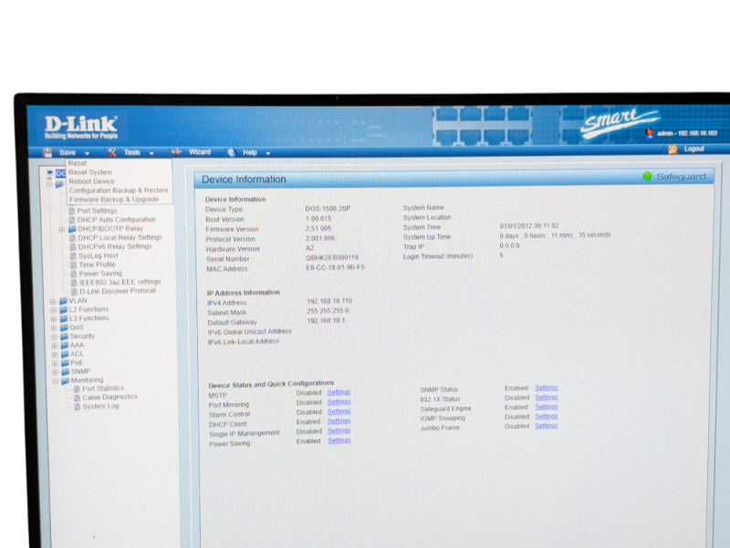 D-Link SmartPRO DGS-1500-28P Gigabit Power Managed Switch 4x SFP  -