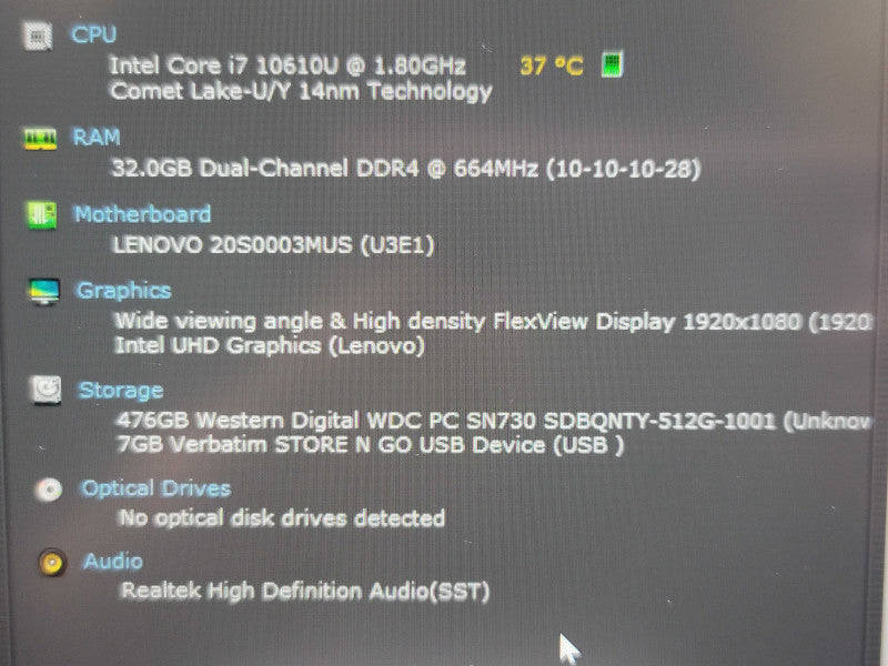 Lenovo ThinkPad T14 i7-10610U 32GB DDR4 512GB SSD  β Lap200