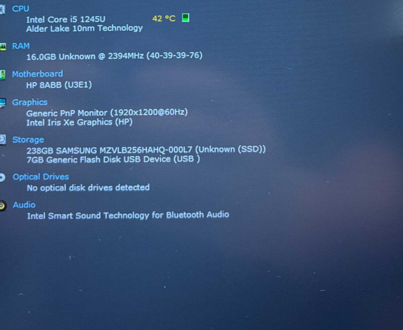 HP EliteBook 840 14 G9 Core i5-1245U@1.6GHz 16GB RAM 256GB SSD  Lap200