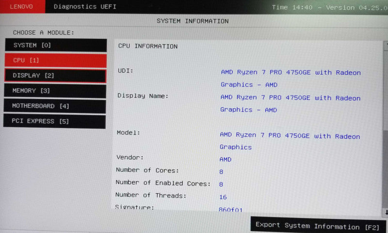 Lenovo ThinkCentre M75q Gen2 USFF, AMD Ryzen 7 Pro 4750GE 16GB RAM - NO HDD