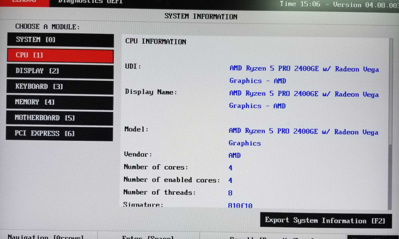 Lenovo ThinCentre M715q USFF, Ryzen 5 Pro 2400GE CPU, 2x 4GB RAM - NO HDD Q