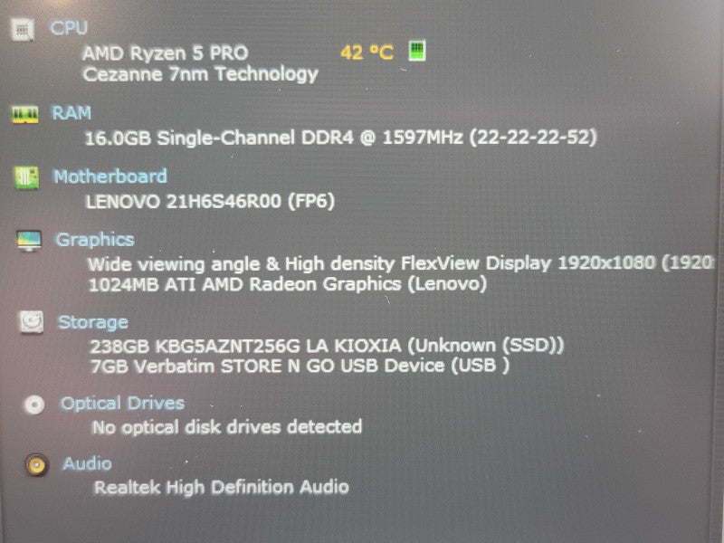 Lenovo ThinkPad L14 Gen 4 Ryzen 5 7530U 16GB DDR4 256GB SSD  β Lap200