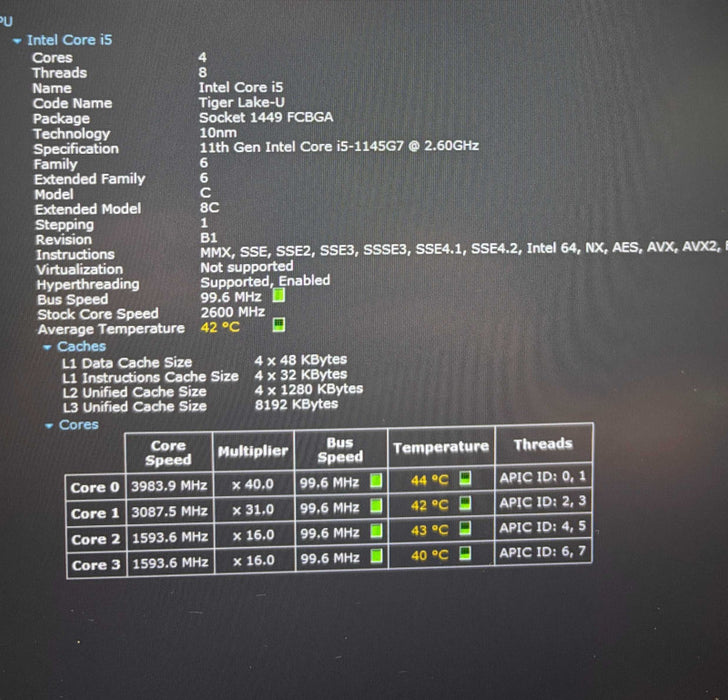 Dell Latitude 5520 Core i5-1145G7@2.6GHz 16GB RAM 256GB SSD  Lap200