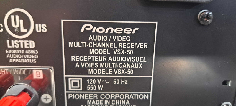 Pioneer Elite [VSX-50] 7.1 Channel A/V Receiver| READ