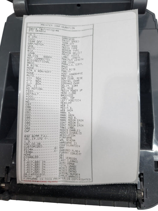 Zebra GK420d Thermal Label Printer (GK42-202510-000) Tested %