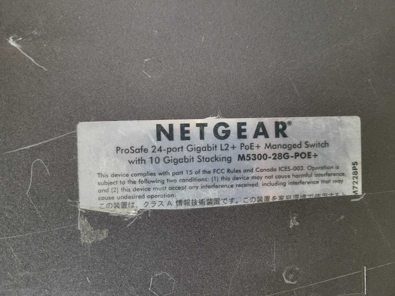 Netgear M5300-28G-POE+ 24-port Gig L2+ PoE+ w/ 10 Gig Stacking bays, READ _