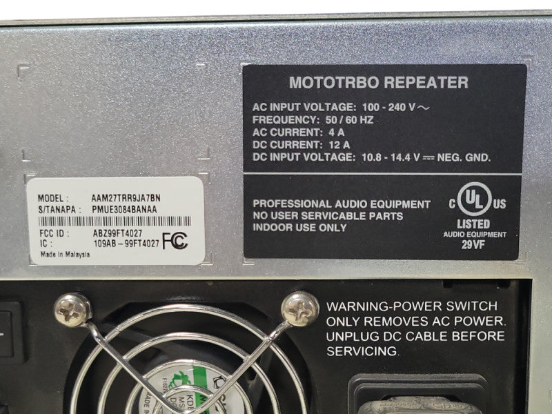 Motorola XPR8400 AAM27TRR9JA7BN repeater 450-512MHz UHF _