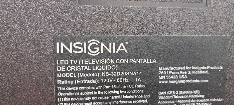 Insignia NS-32D20SNA14 32" HD LED TV (60Hz)