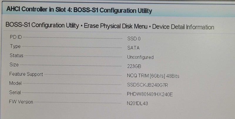 Dell Boss-S1 M.2 2280 PCIe Storage Controller 2x 240GB SSD P/N: 0JV70F