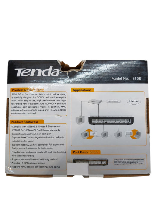 Tenda Network S108 8-Port Fast Ethernet Switch