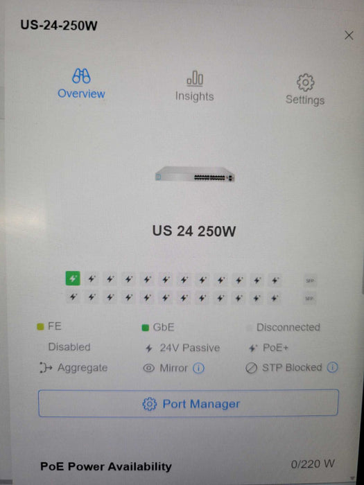 Ubiquiti UniFi Switch 24 250W (US-24-250W) Gigabit PoE Managed Switch %