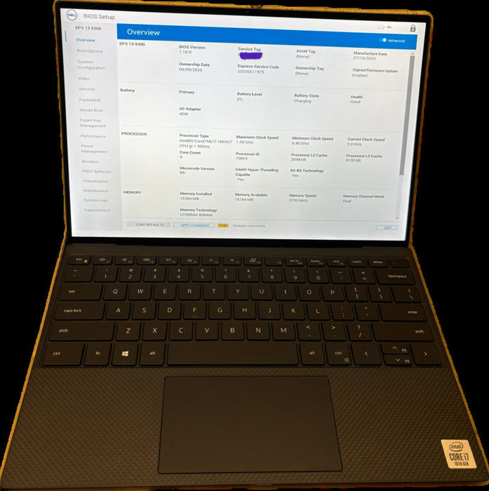 Dell XPS 13 9300 4K TOUCH i7-1065G7 BIOS Locked For Parts/Repair READ!  Lap200