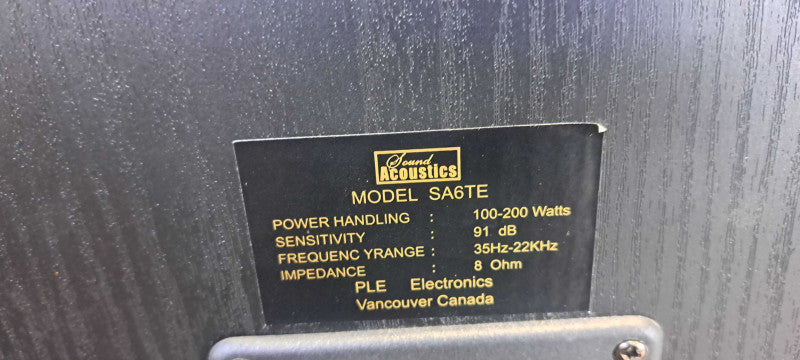 Sound Acoustics SA6TE Tower Speaker 8Ohm– 2-Way, 100–200W
