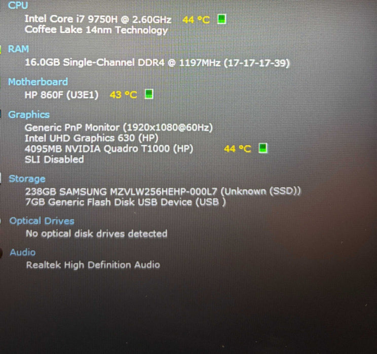 HP ZBook 15 G6 i7-9750H QUADRO T1000 4GB GPU 16GB RAM 256GB SSD READ!  Lap200
