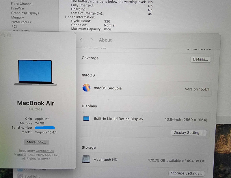 Apple MacBook Air A2681 | Apple M2 | 24GB RAM | 512GB SSD