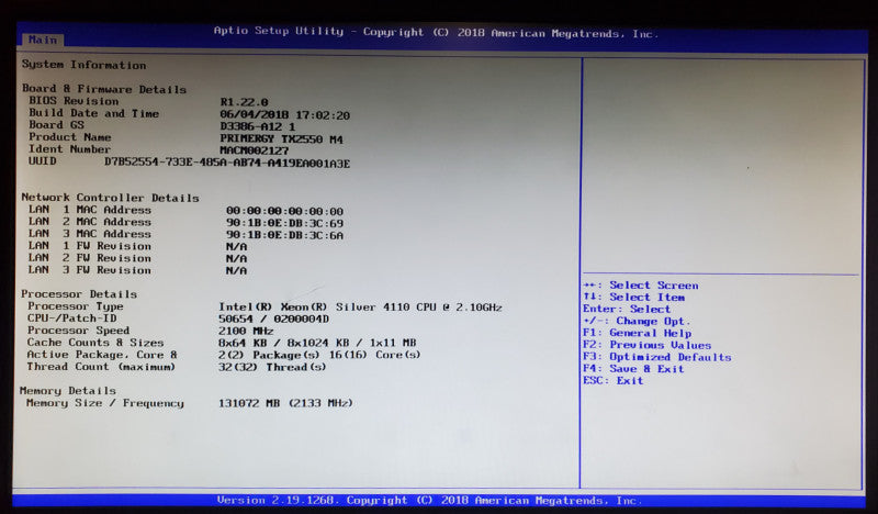 Fujitsu Primergy TX2550 M4 2x Xeon Silver 4110 128GB DDR4 EP400i - No HDD