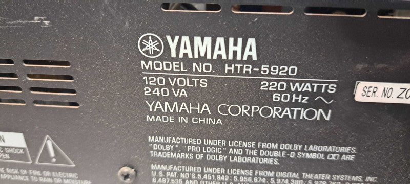 Yamaha Natural Sound AV Receiver HTR-5920
