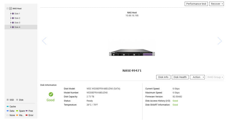 QNAP TS-469U-RP 1U 4 Bay NAS Intel D2701 2.13GHz, 4x 3TB HDDs, 2x PSU