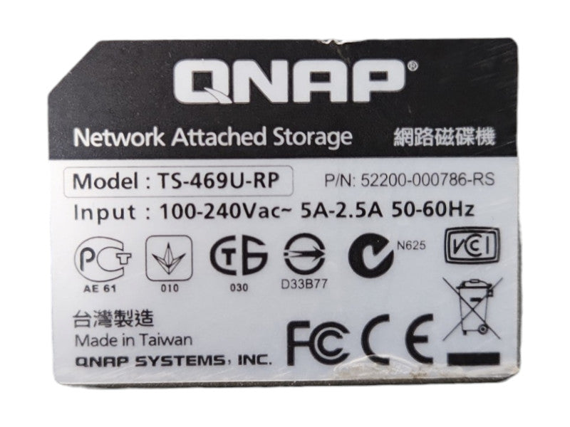 QNAP TS-469U-RP 1U 4 Bay NAS Intel D2701 2.13GHz, 4x 3TB HDDs, 2x PSU