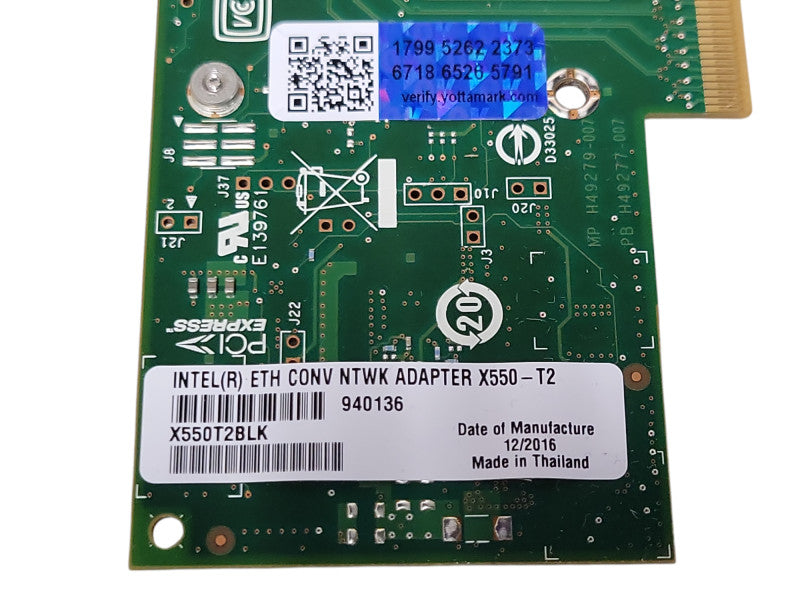 Intel X550-T2 2-Port 10GbE 10GBase-T NIC, LP Bracket _