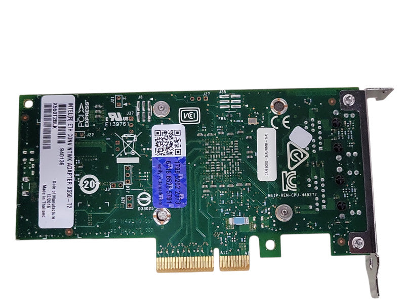Intel X550-T2 2-Port 10GbE 10GBase-T NIC, LP Bracket _