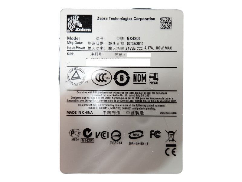 Zebra GX420T Thermal Label Printer | GX42-100411-000