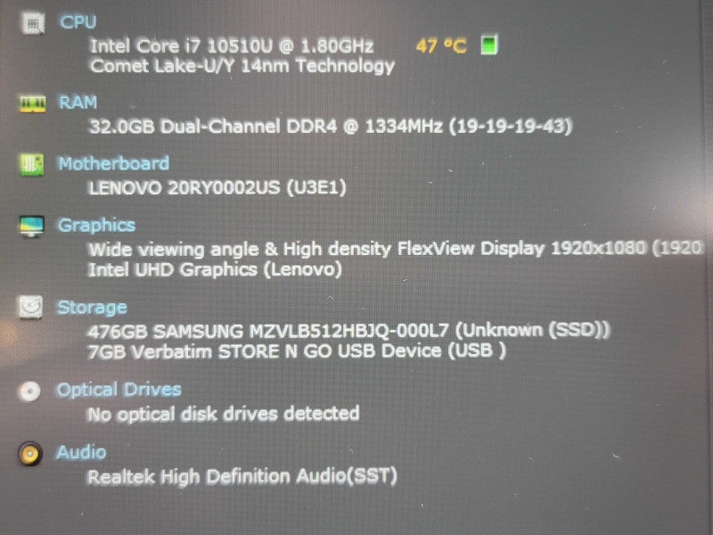 Lenovo ThinkPad T490 i7-10510U 32GB DDR4 512GB SSD TOUCH !  β Lap200