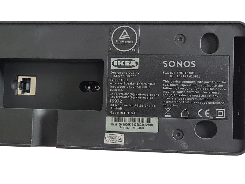 Sonos Ikea E1801 wireless speaker SYMFONISK, read _