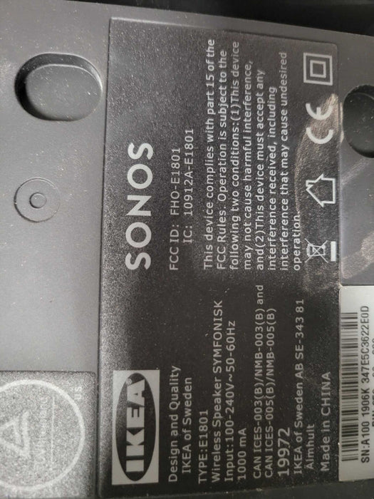 Sonos Ikea E1801 wireless speaker SYMFONISK, read _