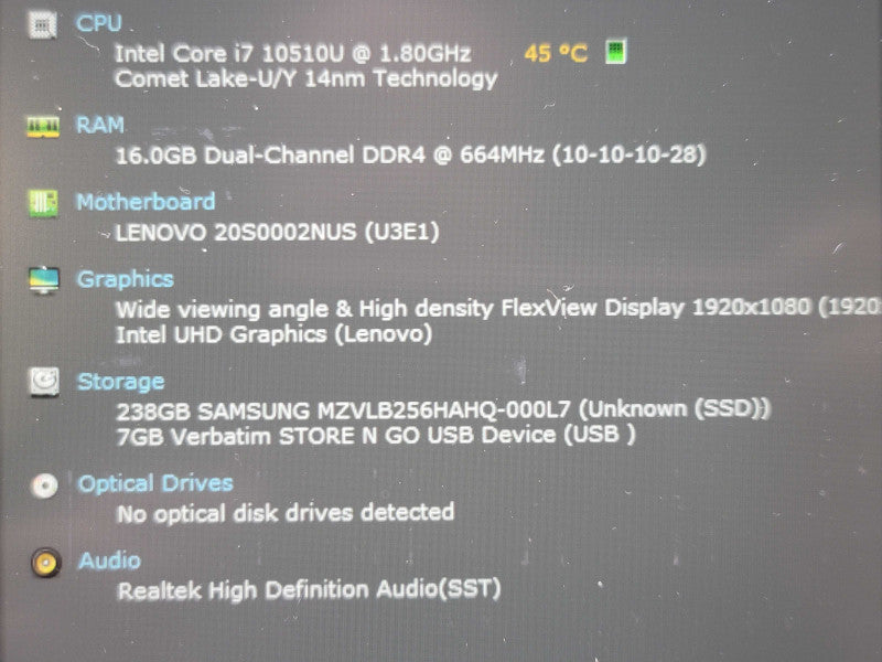 Lenovo ThinkPad T14 i7-10510U 16GB RAM 256GB SSD READ  β Lap200
