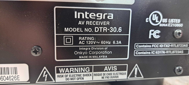 Integra DTR-30.6 AV Surround Sound Receiver