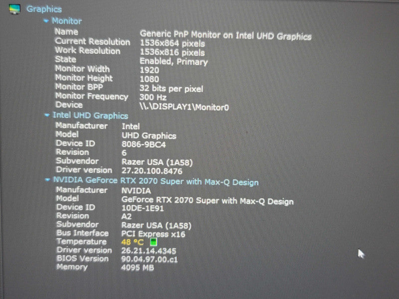 Razer Blade 15” Adv 2020 i7-10875H 32GB DDR4 RTX 2070 Super 512GB SSD READ  β Lap200
